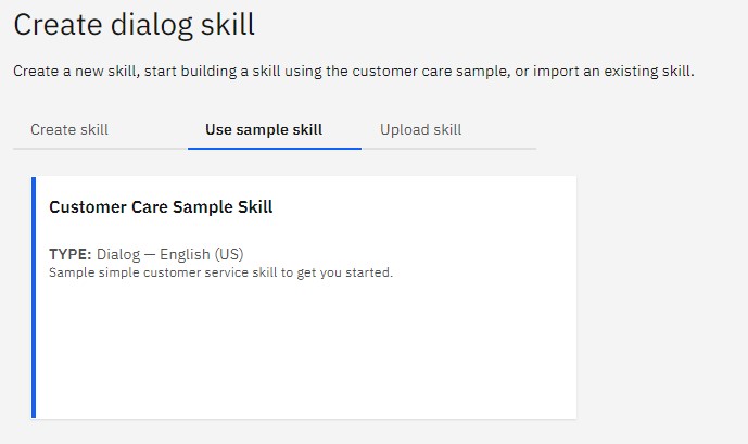 Customer Care Sample Skill