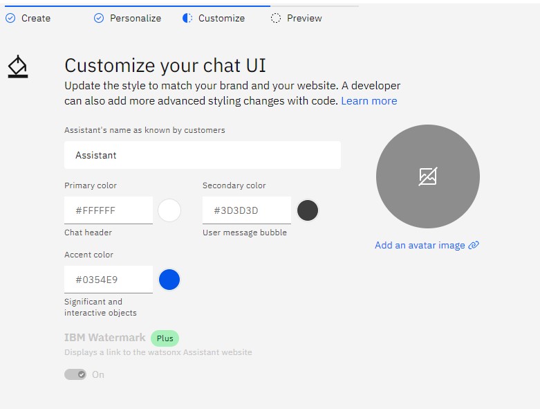 Customize chatbot